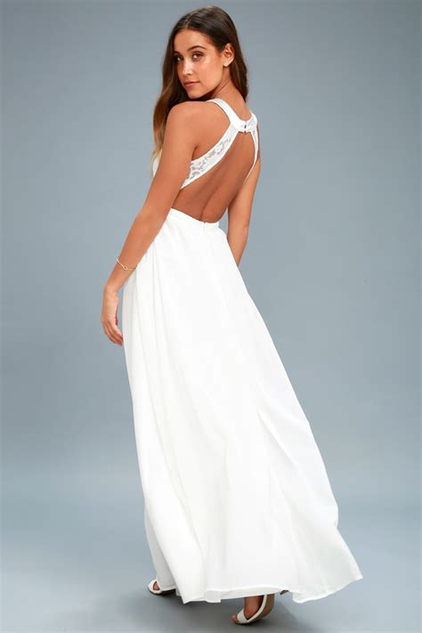Lovely White Lace Maxi Dress White Lace Gown Formal Maxi Lulus