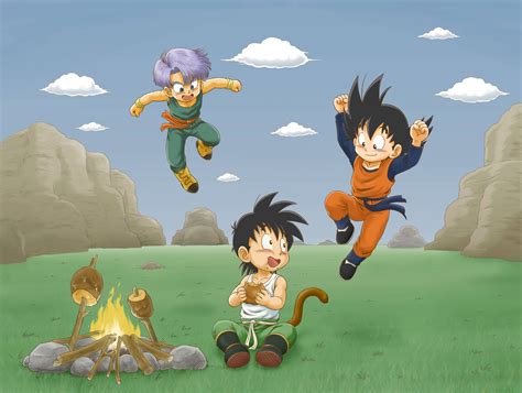 Son Gohan Trunks And Son Goten Dragon Ball And More Drawn By