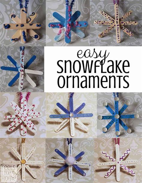 Easy Popsicle Stick Snowflake Ornaments For Preschoolers Feels Like Home