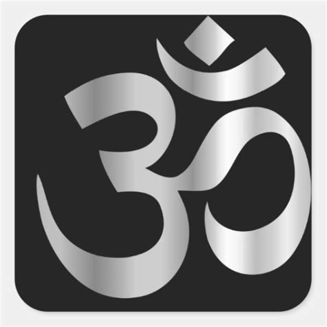 Religious Symbol Of Hinduism Pranava Square Sticker Zazzle