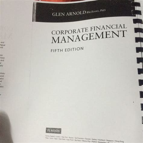 Corporate Financial Management 5th Edition By Glen Arnold Hobbies