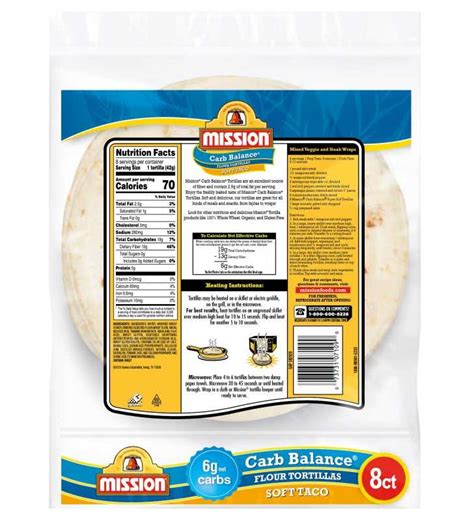 Mission Carb Balance Soft Taco Flour Tortillas 8 Count
