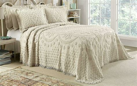 Kingston Tufted Floral Chenille Bedspread All Cotton