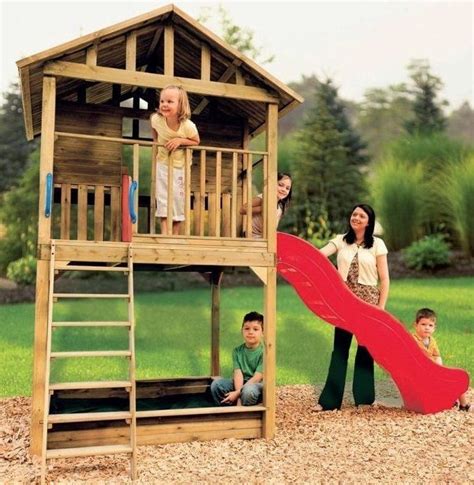 La diversión de los niños y niñas está garantizada con estas casitas infantiles para jardín o con las casas de madera para niños, parques, columpios y toboganes que te. Detalles de CASA DE MADERA CON TOBOGAN Y ARENERO PARA ...