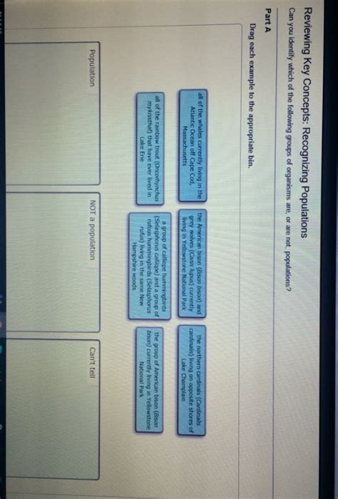 Solved Reviewing Key Concepts: Recognizing Populations Can | Chegg.com
