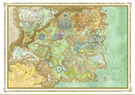 Enjoy The Wild With This Colorful Hand Drawing Zelda Botw Hyrule Map