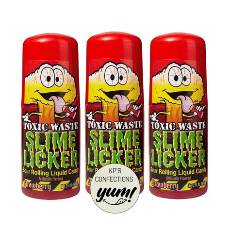 Buy Slime Licker 3 Pack Of Sour Rolling Liquid Candy 3 Strawberry Flavors 2 Ounces Each