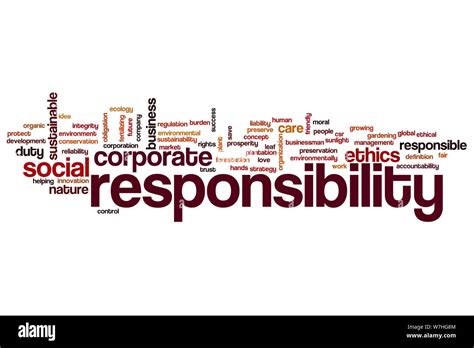 Responsibility Word Cloud Concept Stock Photo Alamy