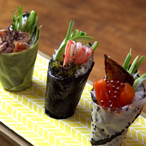 Sushi Cones Temaki 3 Ways Recipe In 2019 Simple Seafood Dishes