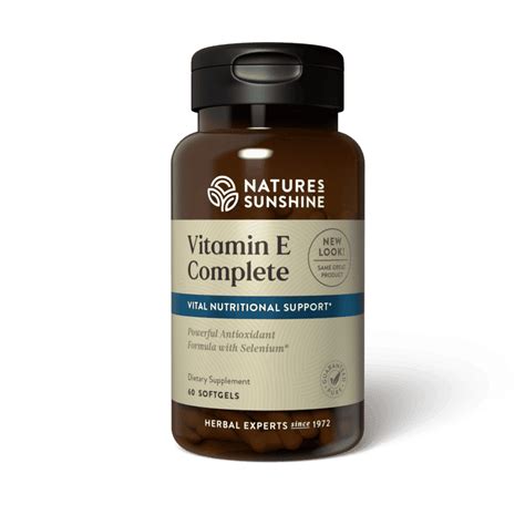 Natures Sunshine Vitamin E Complete With Selenium 60 Gel Caps