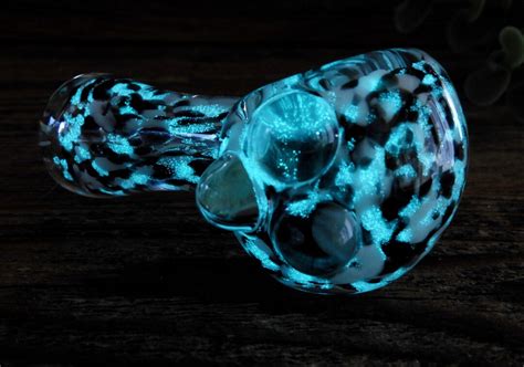 Galaxy Glass Pipe Glow Pipes Glow In The Dark Glass Pipe Etsy