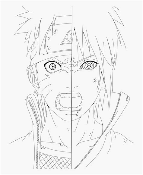 Naruto team 7 coloring pages coloring pages naruto teams. Transparent Naruto Face Png - Naruto And Sasuke Lineart ...