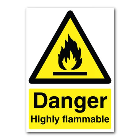 Safety Signs Hazard Signs Danger Highly Flammable Sign