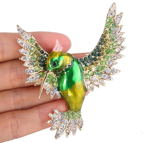 Home Brooches And Pins 290 Womens Austrian Crystal Enamel Lovely Bird