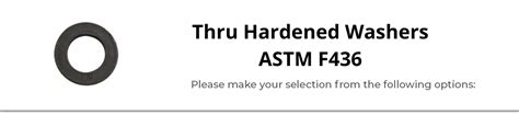 Thru Hardened Washers Astm F436 Nssfasteners