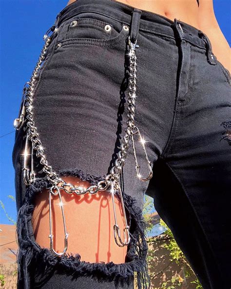 The Safety Pin Pant Chain Just Landed🧷 Grunge Fashion Edgy Outfits Fashion