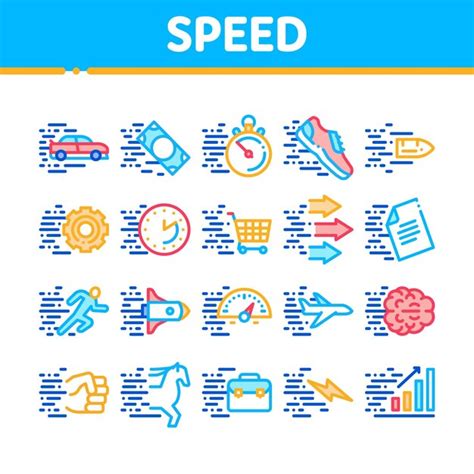 Premium Vector Speed Fast Motion Collection Icons Set Vector