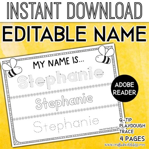 Editable Name Writing Worksheet Primary Resources Name Tracing