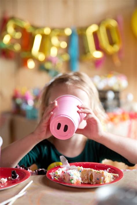 Pig Nose Cup From A Glamorous Barnyard Birthday Bash Via Karas Party