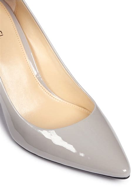 Michael Kors Flex Patent Leather Pumps In Grey Gray Lyst