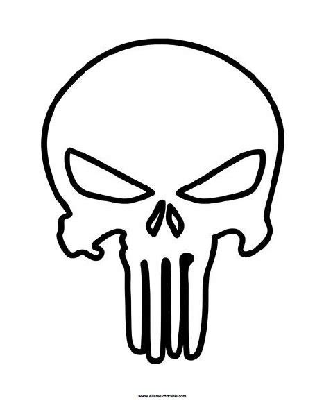 Printable Punisher Stencil How To Draw The Punisher Skull Step 4