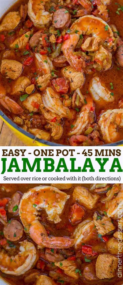 I made this last night and it was delicious, totally thought it tasted like i had ordered from a restaurant. #recipe. Easy Jambalaya made with Chicken, Shrimp and Andouille ...