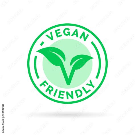 Vegan Icon Design Vegan Food Emblem Vegan Friendly Food Sign With