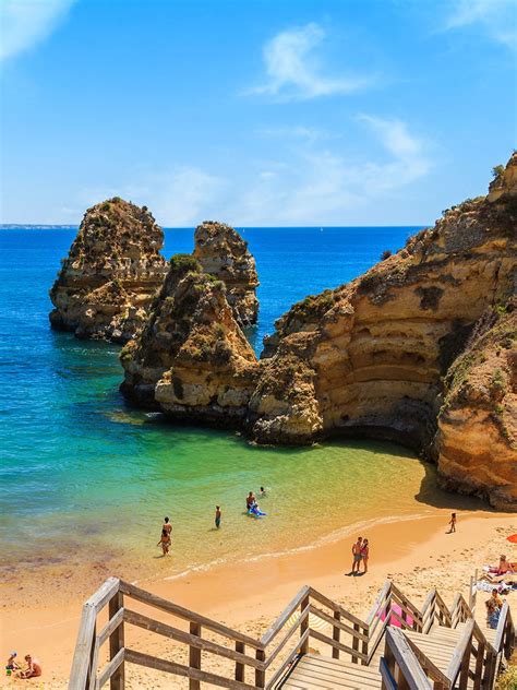 At the top of the cliff there is a restaurant with the same name as the beach: Praia do Camilo, #Lagos: Camilo Beach creates a breath ...