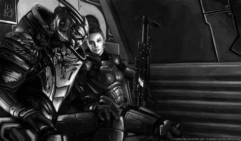 Шепард и Гаррус Фан арт Mass Effect 3