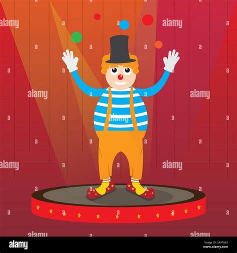 Juggler Clown Image Circus Concept Vector Illustration Stock Vector