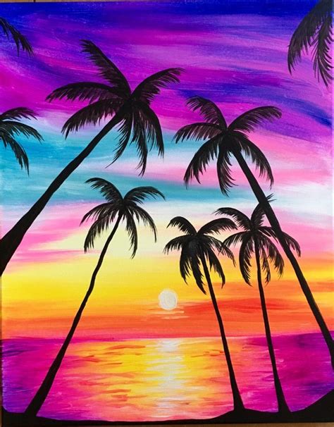 Image Result For Summer Painting Ideas Sunset Painting Simple