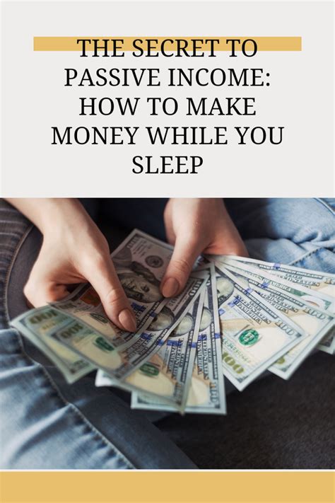 Earn Money While You Sleep Passive Income Work From Home Jobs Revealed