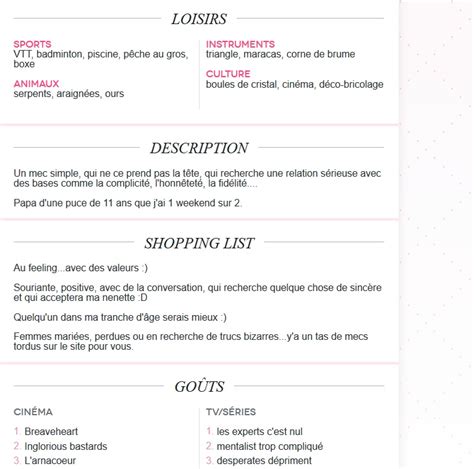 Exemple De Description Site De Rencontre - Exemple de Groupes