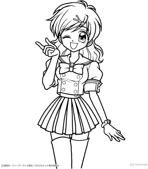 Dessin 3d de fille swag qui n'a pas peur d'arborer sa confiance en soi et le fait avec style. dessin manga a decalquer - Les dessins et coloriage