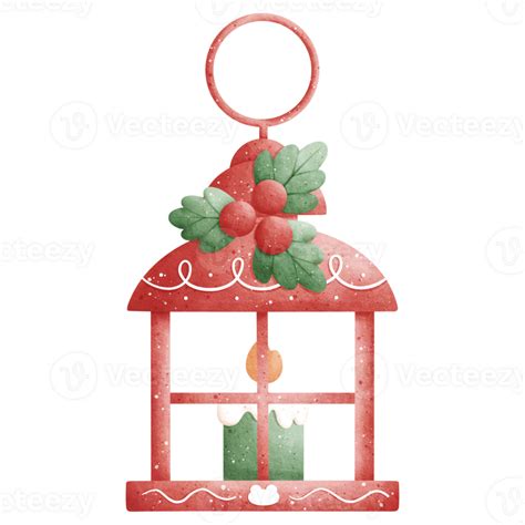 Watercolor Christmas Lantern Illustration 35047667 Png
