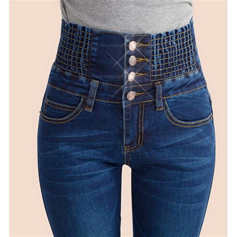 2017 Denim Pants Fashion Women Elastic High Waist Skinny Stretch Jean
