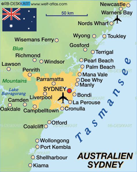 Map Of Sydney Region Region In Australia Welt Atlasde