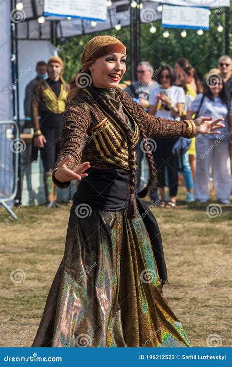 A Georgian Woman From A Group Of Ethnic Dancers From The Country Of