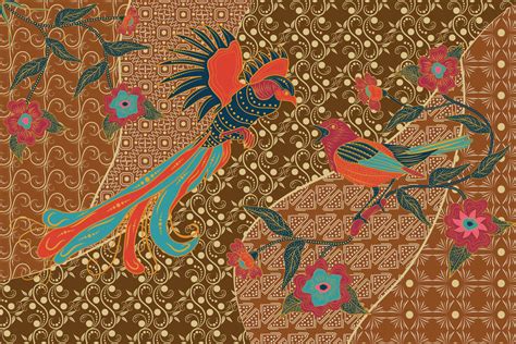 Hand Drawn Batik Traditional Floral Beautiful Concept Vintage