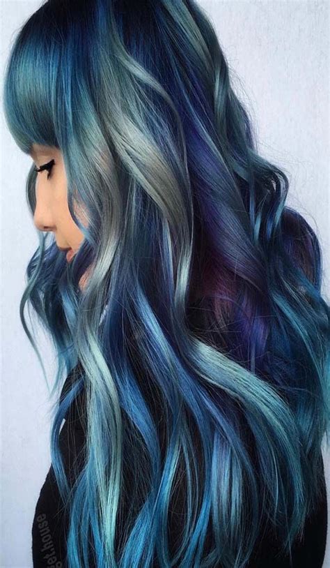 Different Shades Of Blue Together In Hairs For Amazing