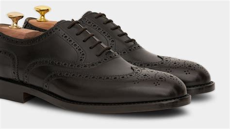 Mens Dark Brown Full Brogue Leather Oxfords Velasca Leather