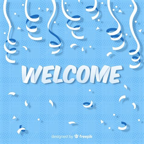 Free Vector Lovely Welcome Composition With Origami Style