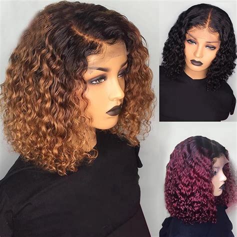 Eullair Customized Bob Wigs 1b99j 1b30 Water Wave Colored Lace Front