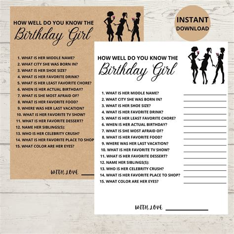 how well do you know the birthday girl who knows the birthday girl best adult birthday party