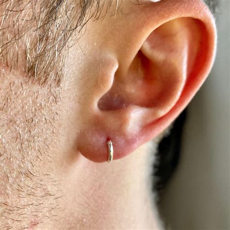 Mens Earrings Silver Hoop Earrings Hoops For Men 8mm Mens Etsy UK