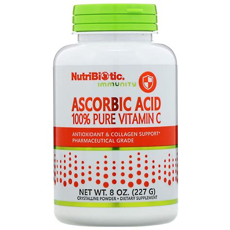 Nutribiotic Immunity Ascorbic Acid 100 Pure Vitamin C Crystalline Powder 8 Oz 227 G Iherb
