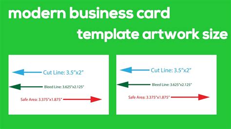 Modern Business Card Template Artwork Size Cut Line Bleed And Safe