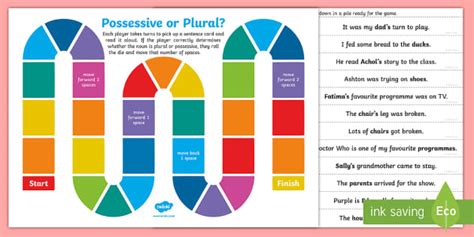 Activities include rewriting sentences to include a noun. Possessive and Plural Noun Game (teacher made)