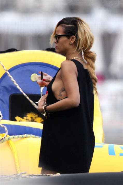 Rihanna Wearing A Bikini Bottom A See Through Top On A Boat In Monaco Porn Pictures Xxx Photos