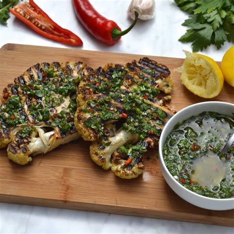 Bbq Cauliflower Steak With Chimichurri Recipe Yummly Recipe Bbq